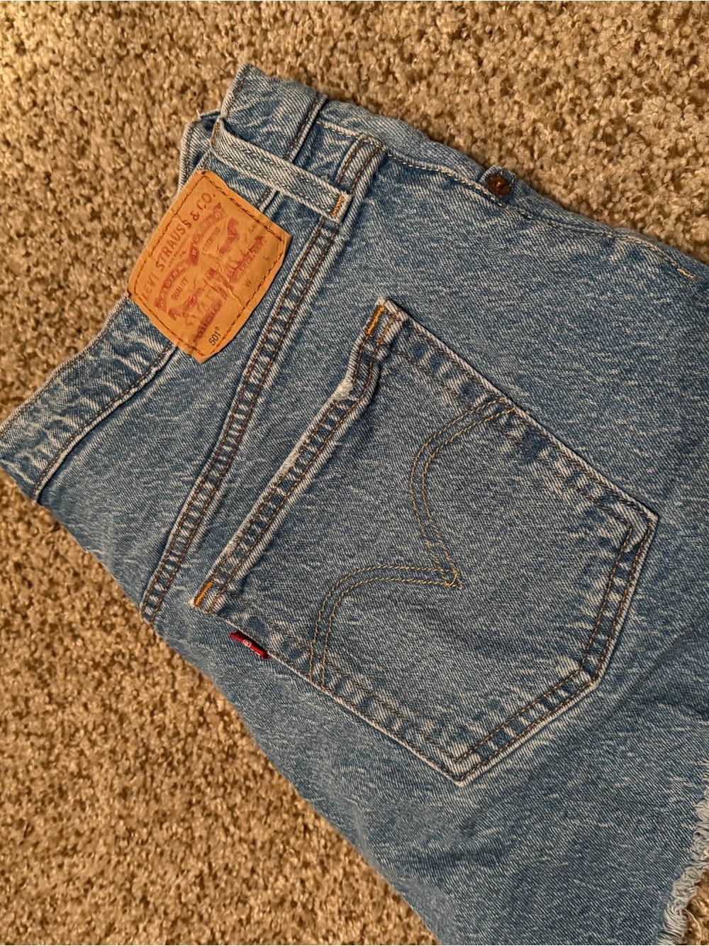 Levi's 501 High-Waisted Light Wash Denim Skirt W33